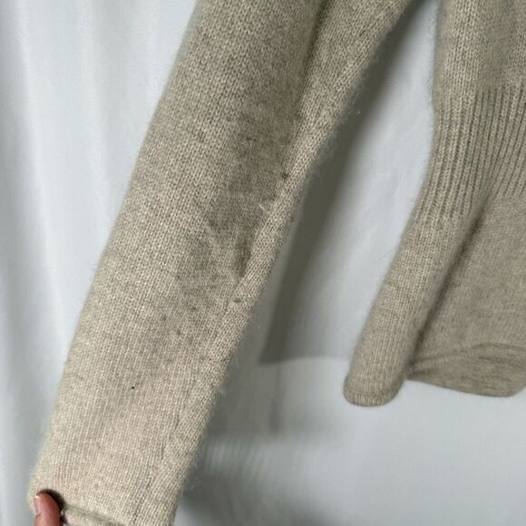 Kenar Sweater Cardigan Women's Medium Cream Rabbit Hair Lambs Wool Collared - Picture 12 of 13